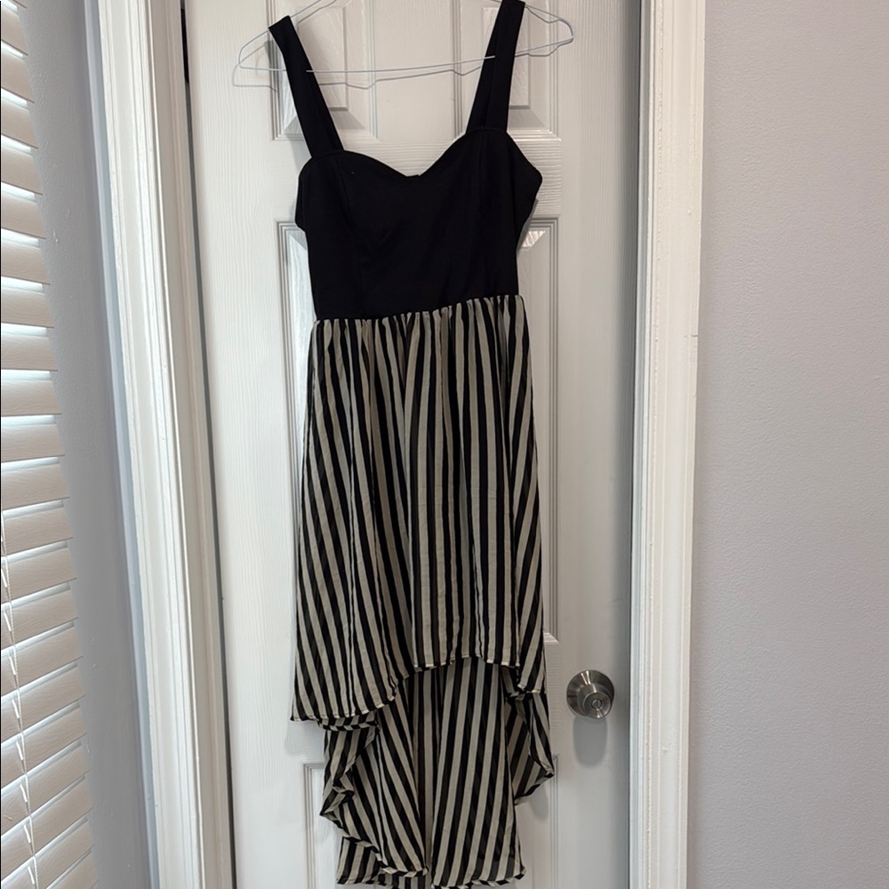 Black and White Striped Women's Dress
